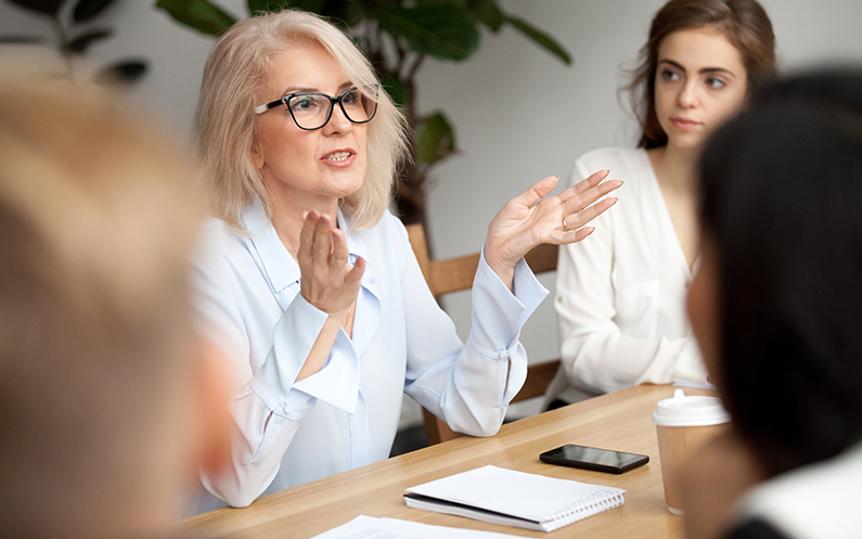 Woman speaking to group